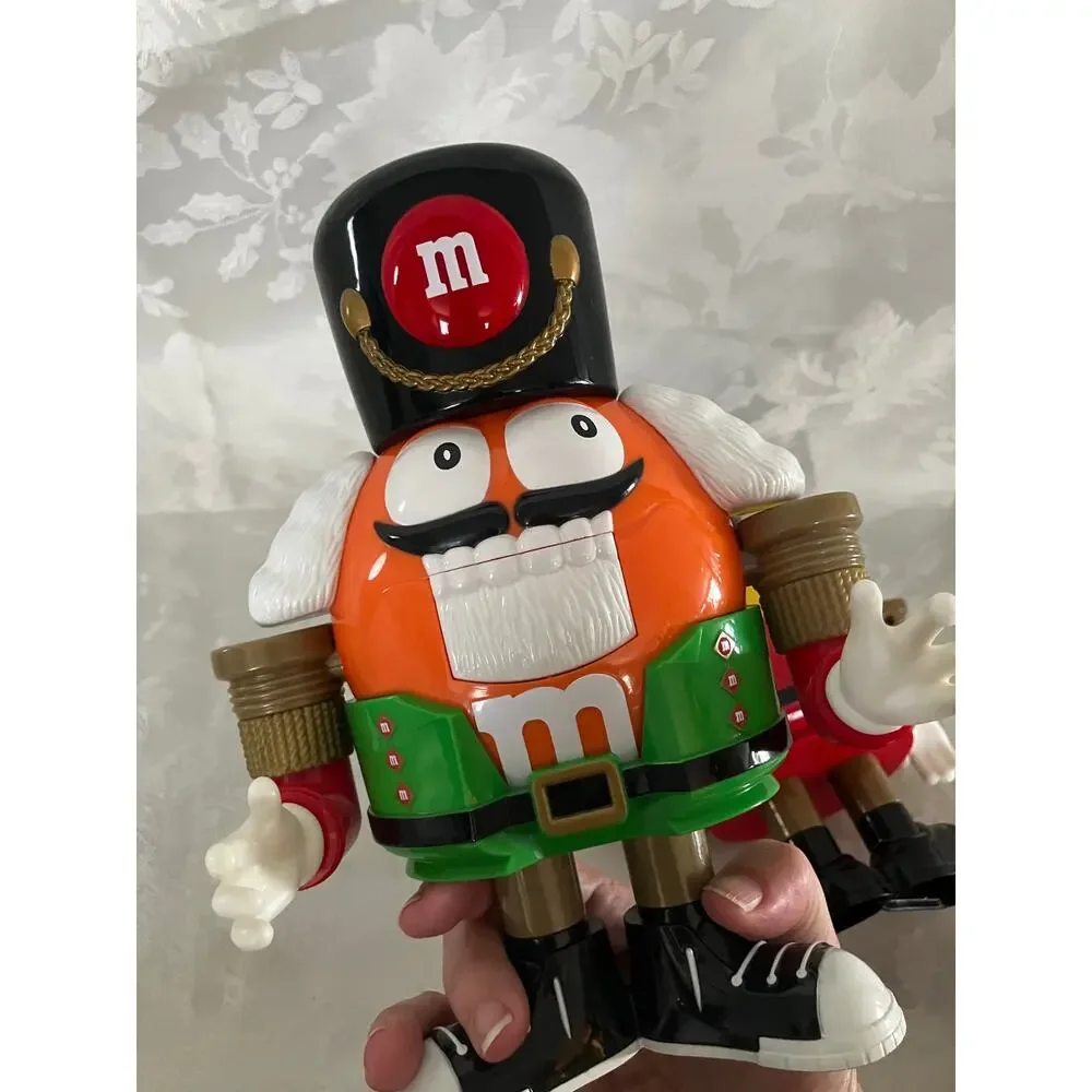 M&M's World Nutcracker Candy Dispensers Set of 2 Orange Yellow Christmas 2009